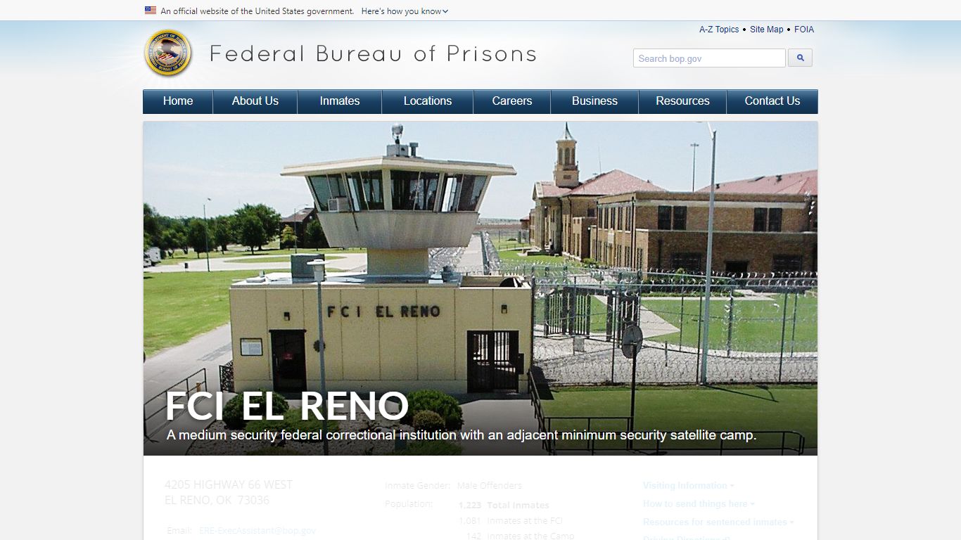 FCI El Reno - Federal Bureau of Prisons